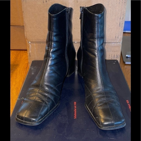 IOB -Peter Kaiser Black Caprillo Square toed boots. Size 8.5 GUC - Picture 9 of 11